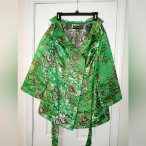 Jacquard Chinese Print Mini Dress w/ belt